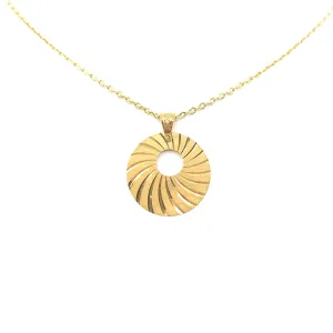 14K Gold Circle Pendant Necklace