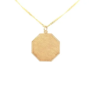 14K Gold Octagon Pendant