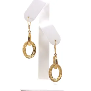 14K Gold Oval Links Earrings