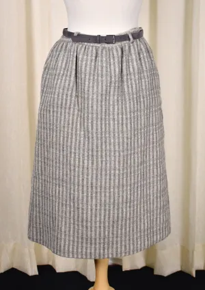 1950s Style Vintage Weaved Gray Skirt