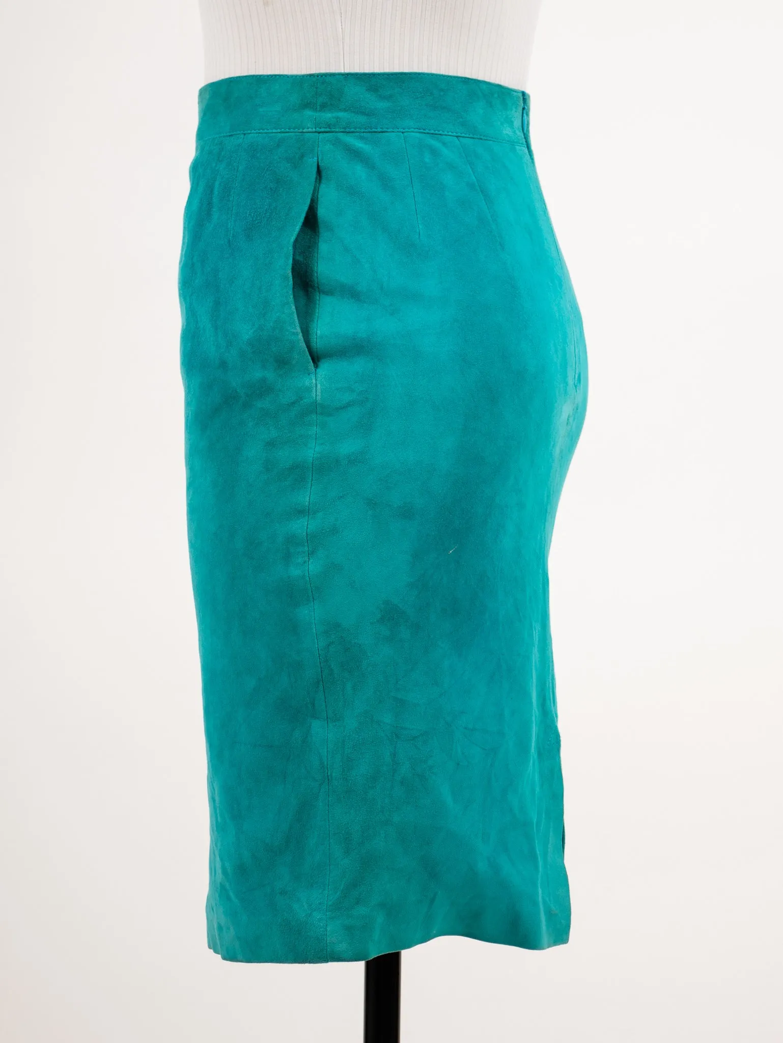 1990's XS designer suede pencil skirt
