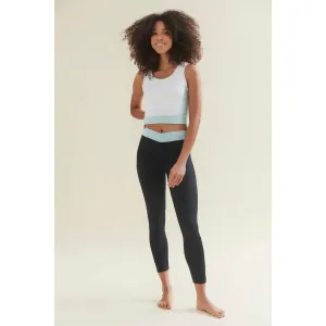7/8 Dynamic Gym Leggings - Caviar Black/Sea Green