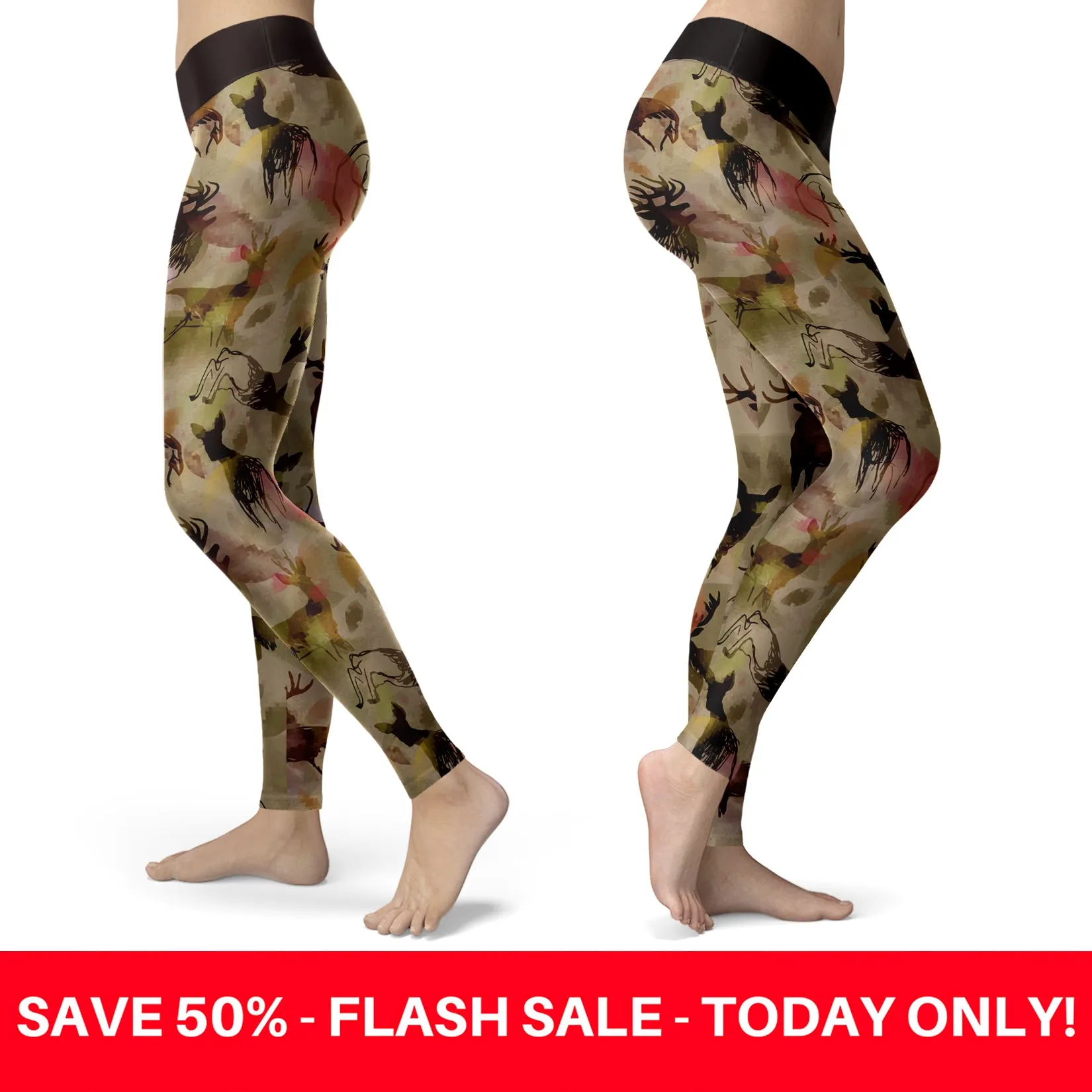 Abstract Deer Leggings