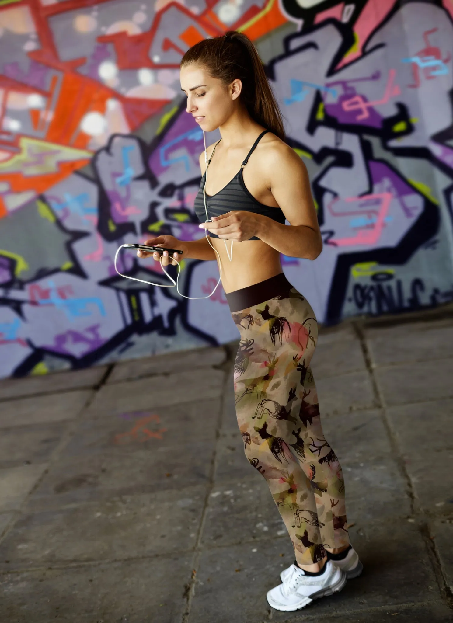 Abstract Deer Leggings