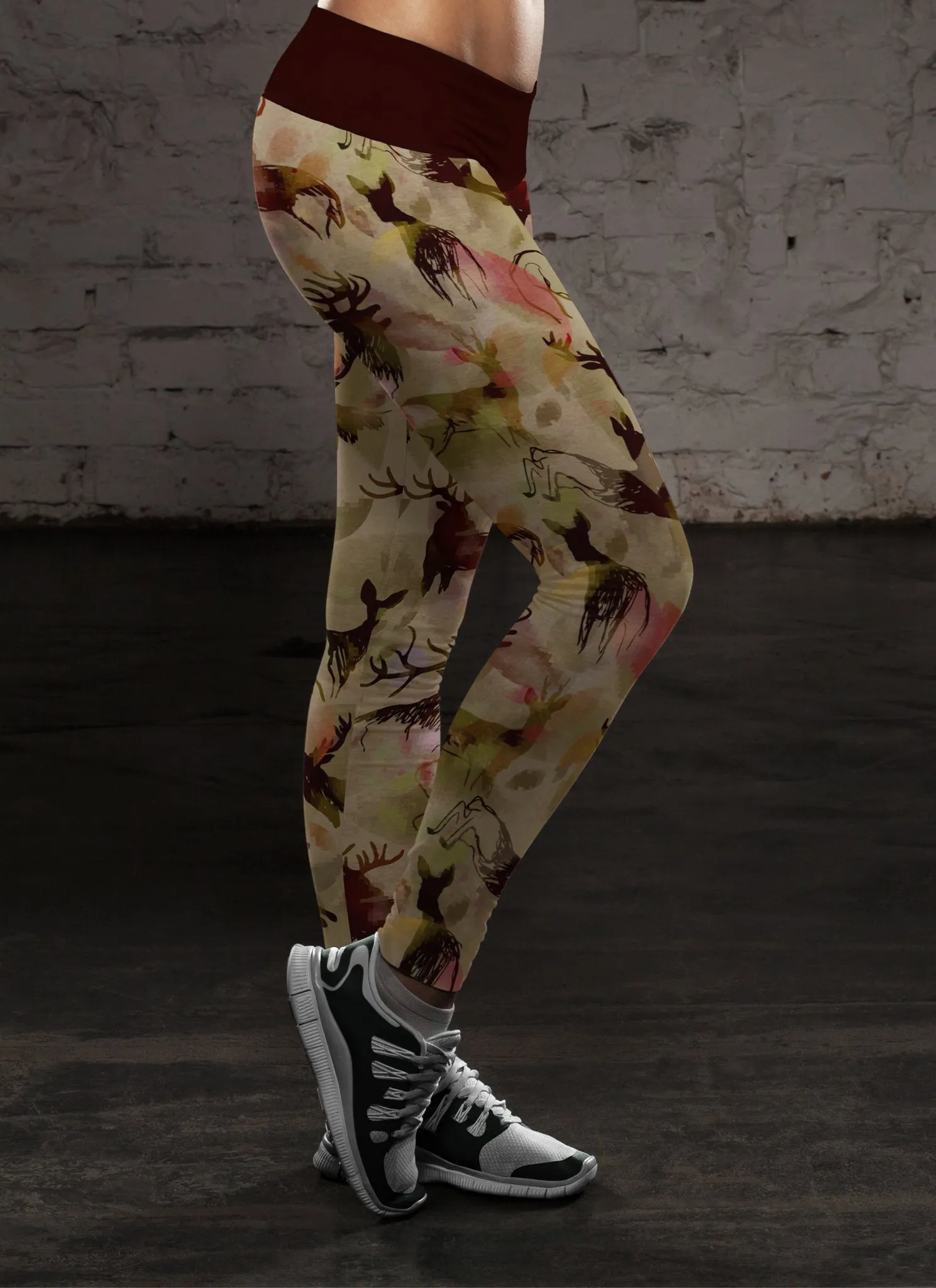 Abstract Deer Leggings