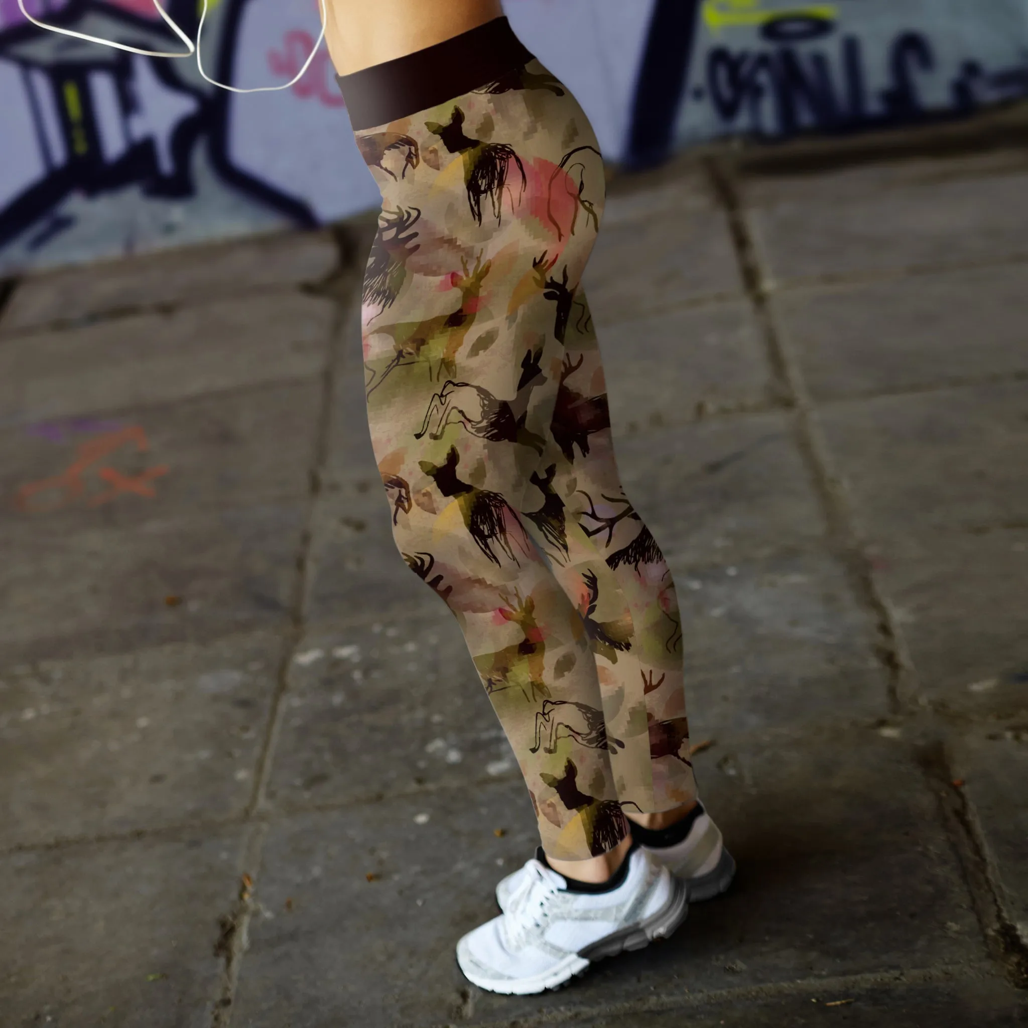 Abstract Deer Leggings