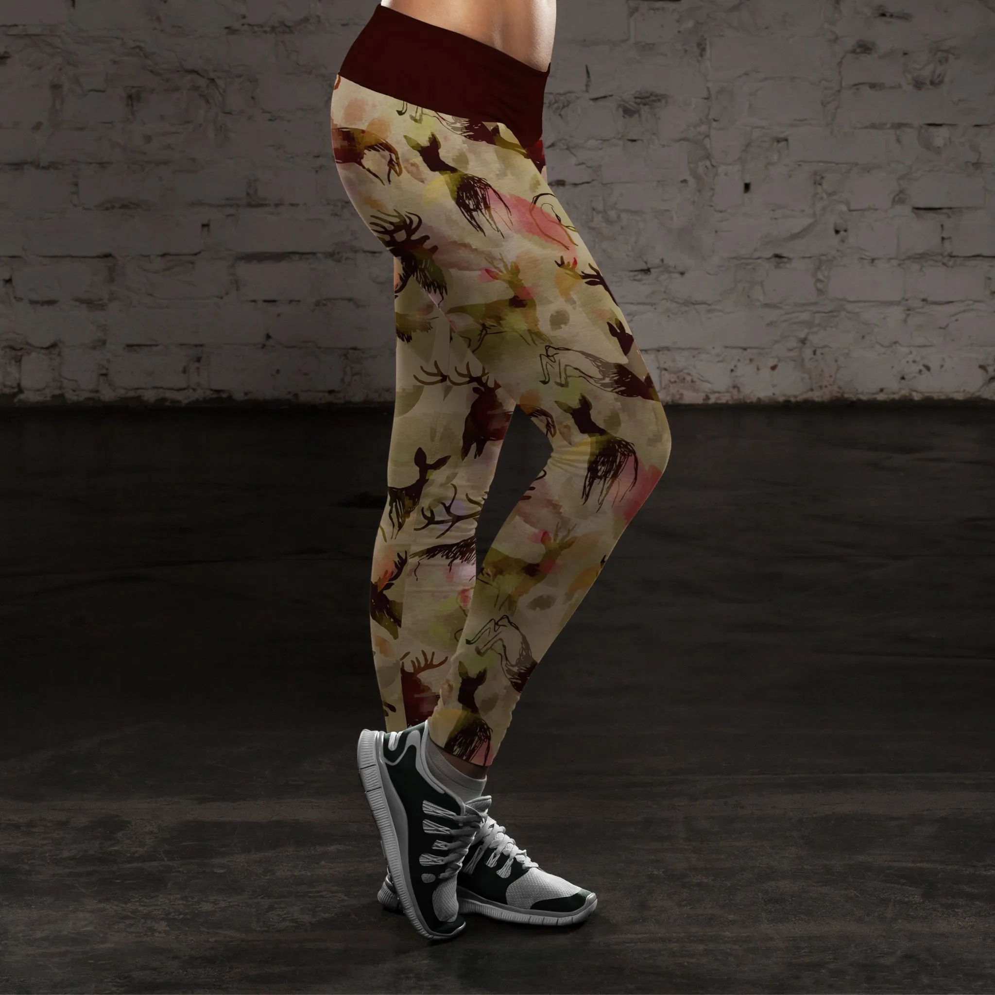 Abstract Deer Leggings