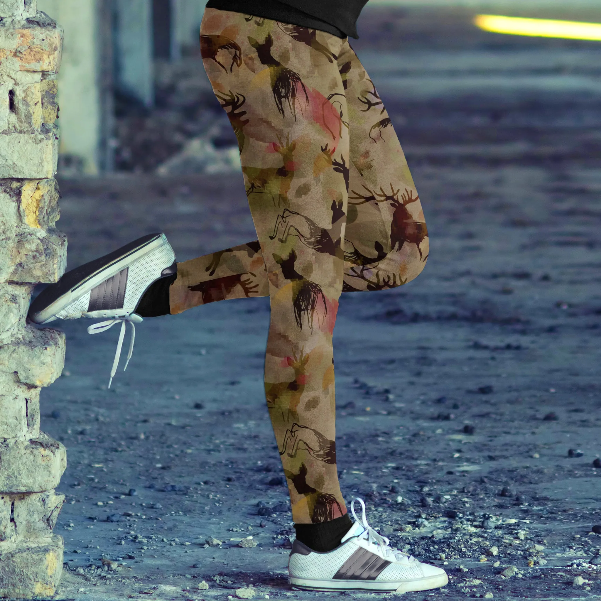 Abstract Deer Leggings
