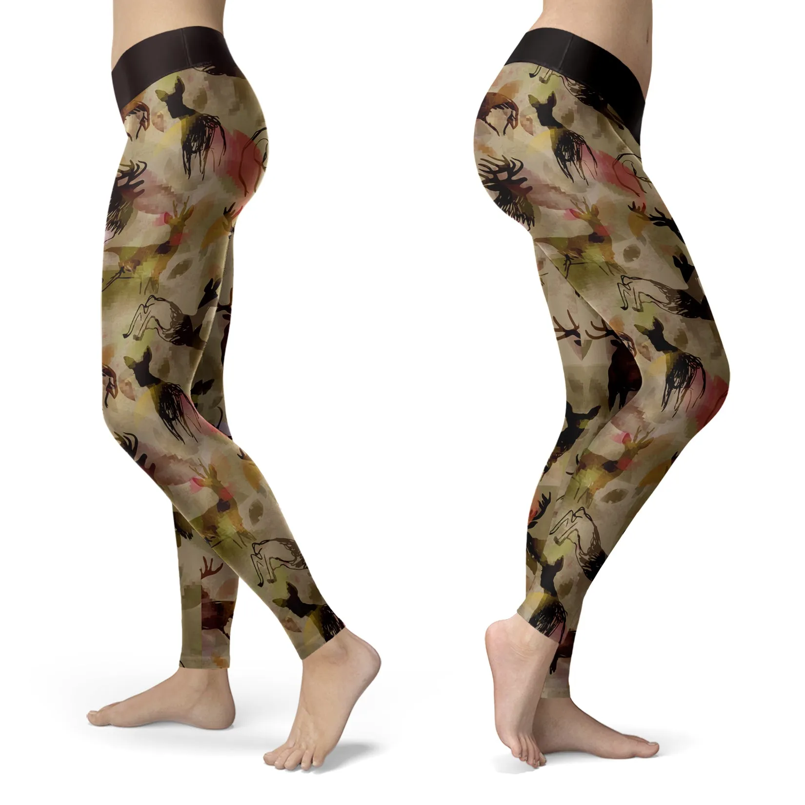 Abstract Deer Leggings