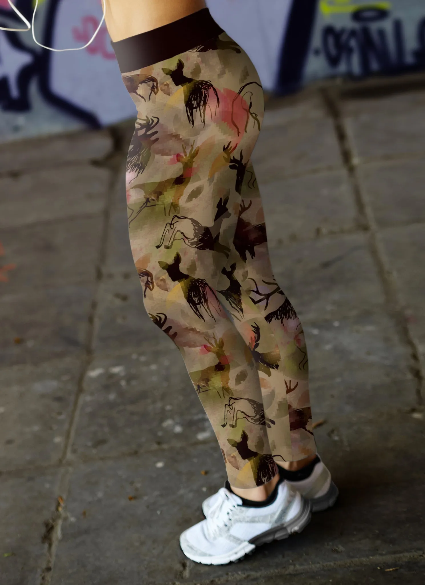 Abstract Deer Leggings