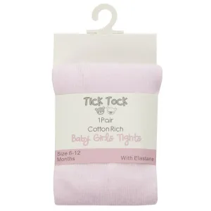 Baby Girls Cotton Rich Plain Pink Tights (0-24 Months) (PK12) 45B159