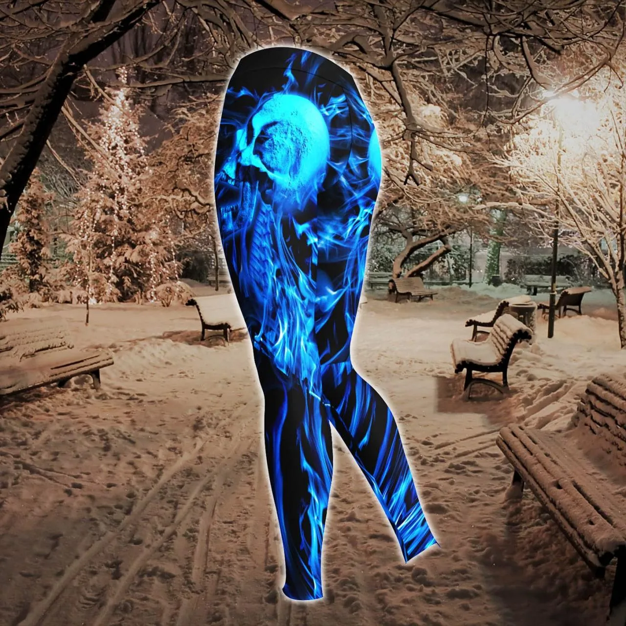 Blue Abstract Skeleton Combo Hoodie and Leggings