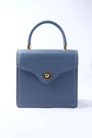 Blue PU Vegan Materials Handheld Bag