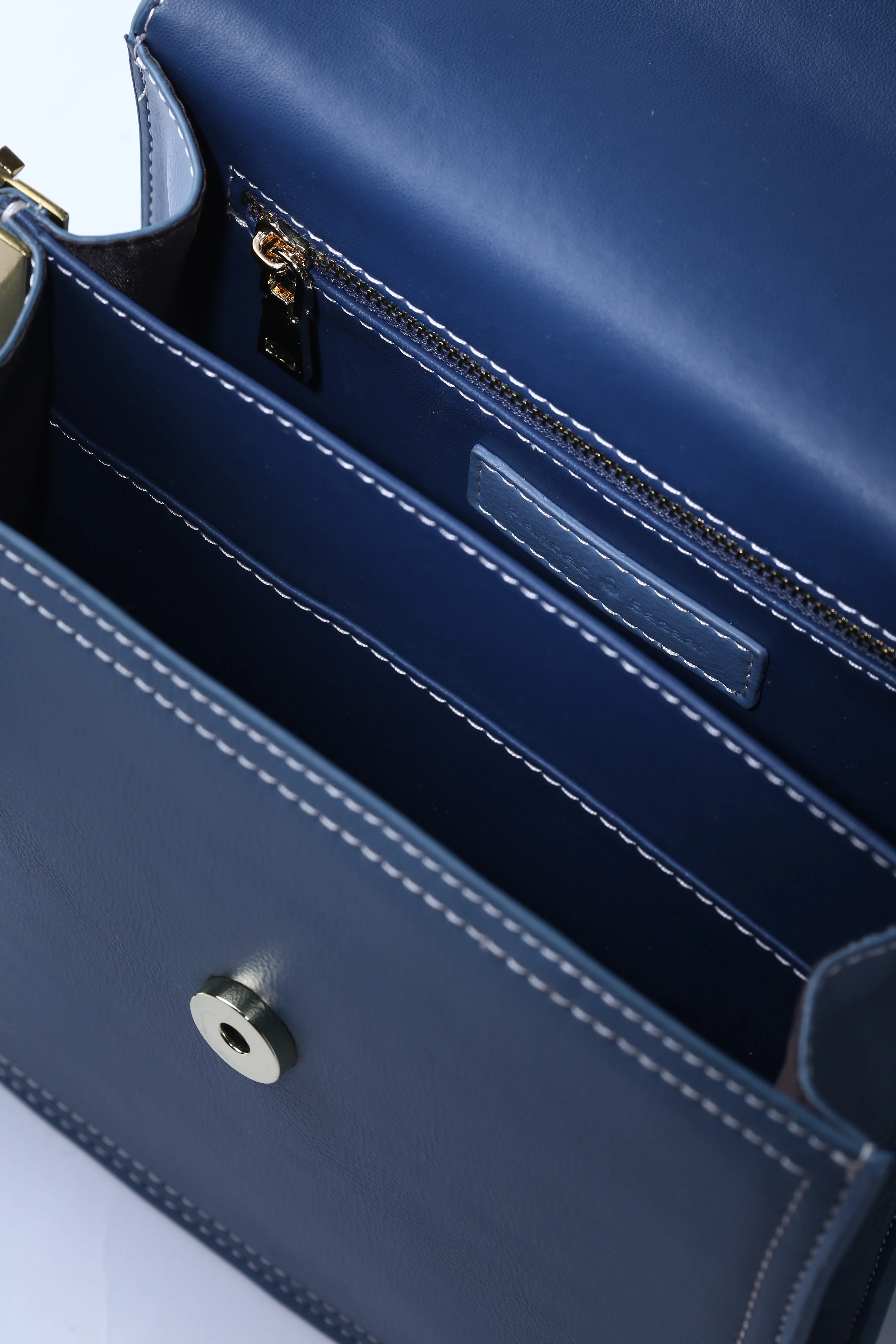 Blue PU Vegan Materials Handheld Bag