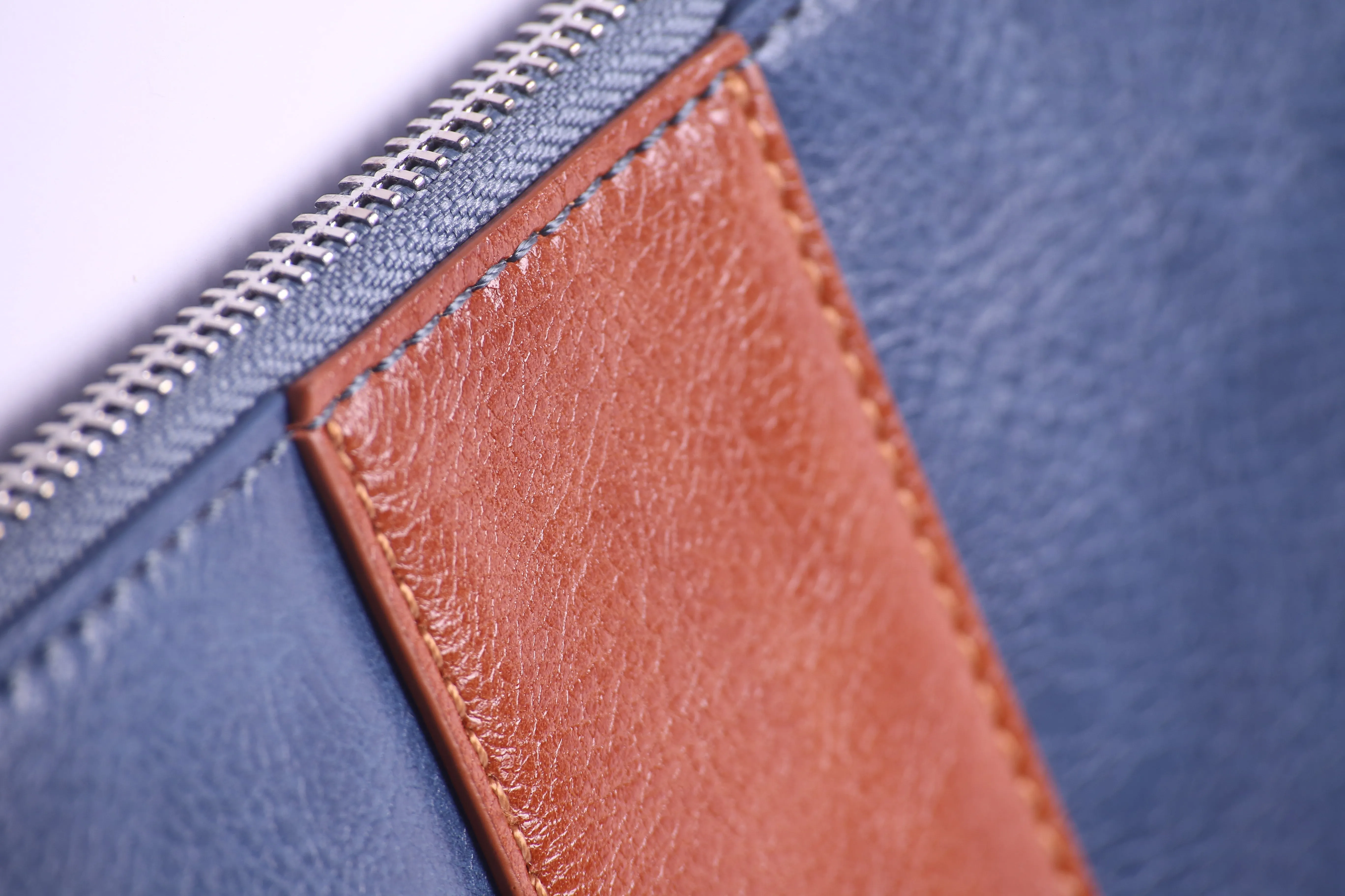 Blue PU Vegan Materials Large Clutch Wallet Unisex