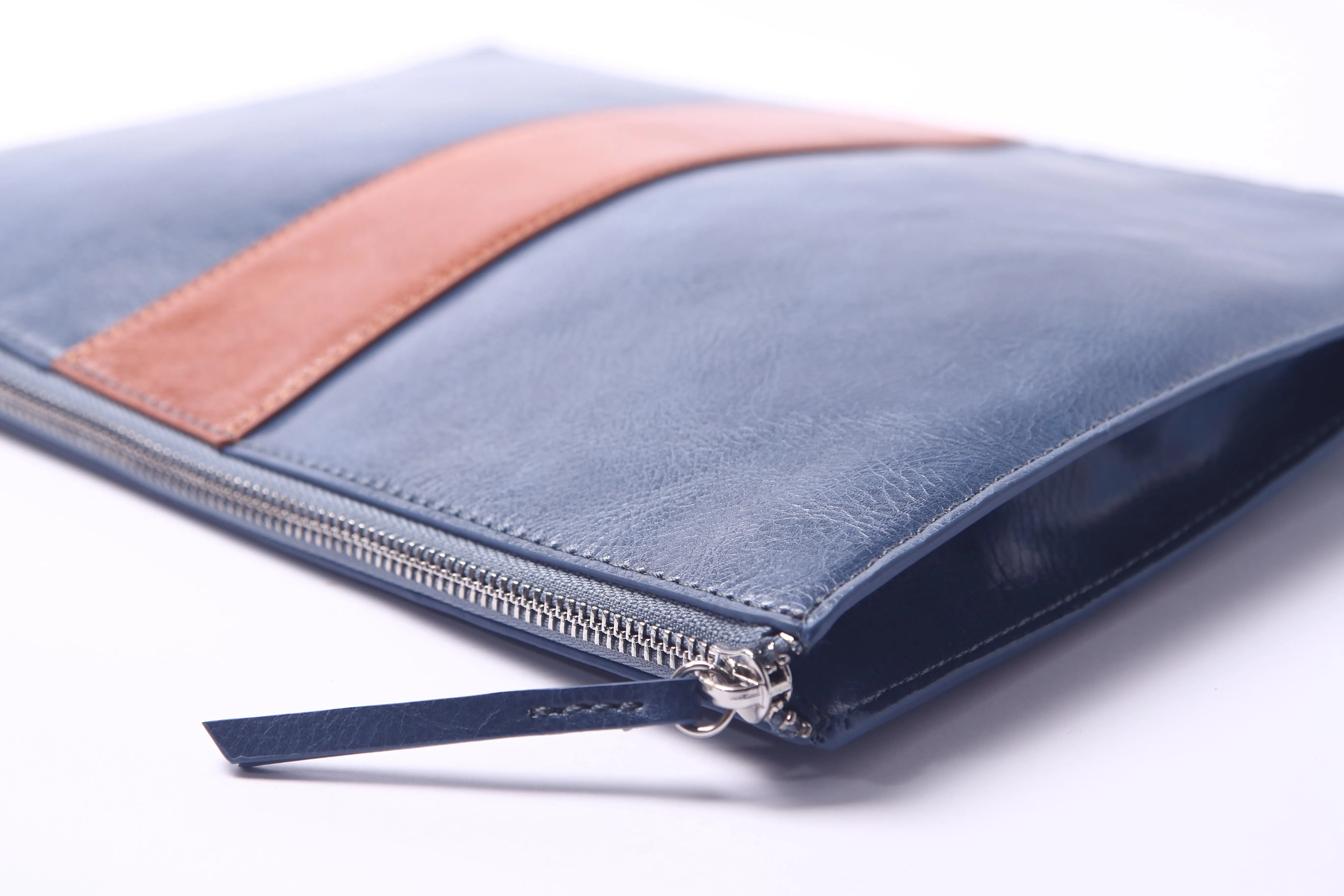 Blue PU Vegan Materials Large Clutch Wallet Unisex