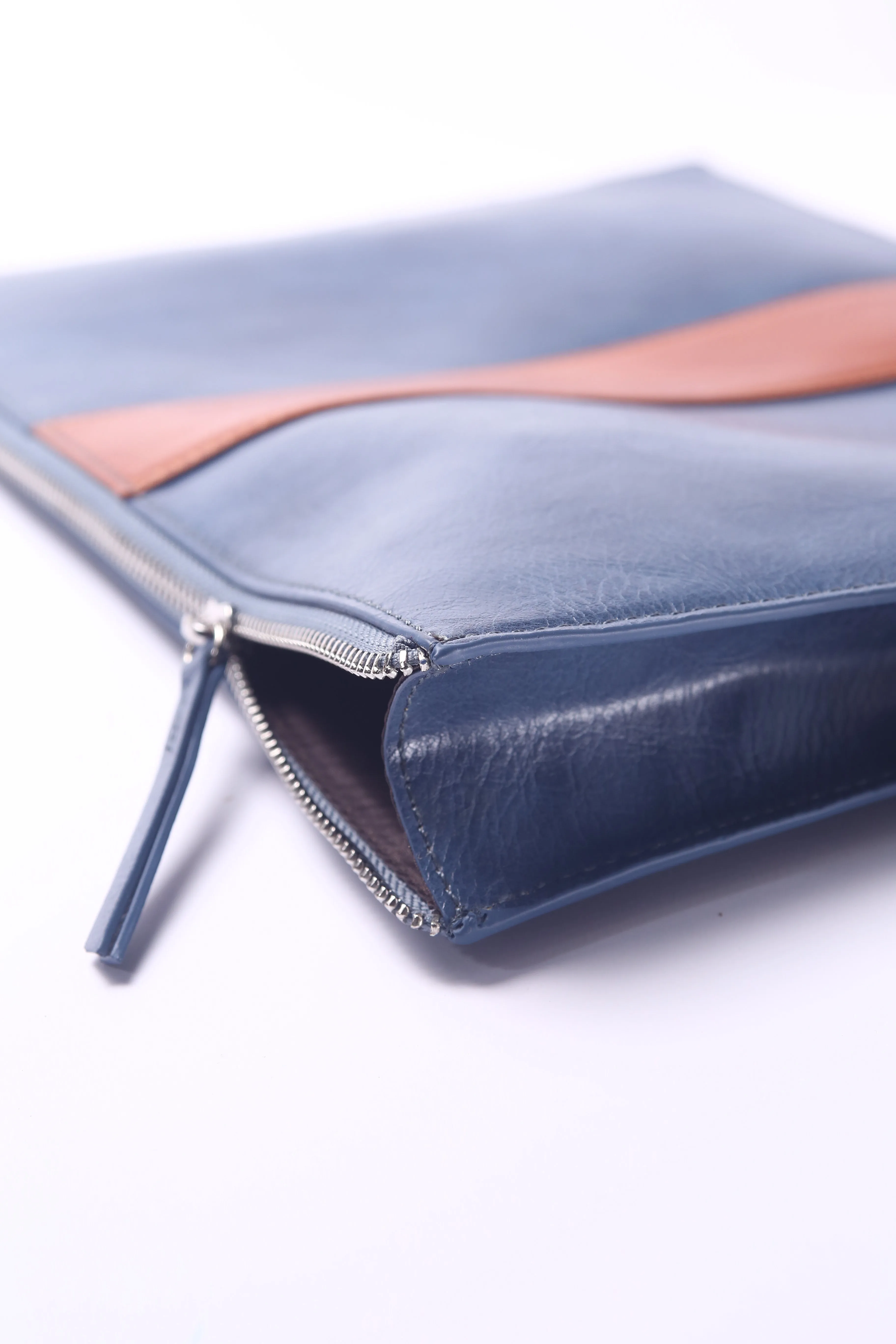 Blue PU Vegan Materials Large Clutch Wallet Unisex