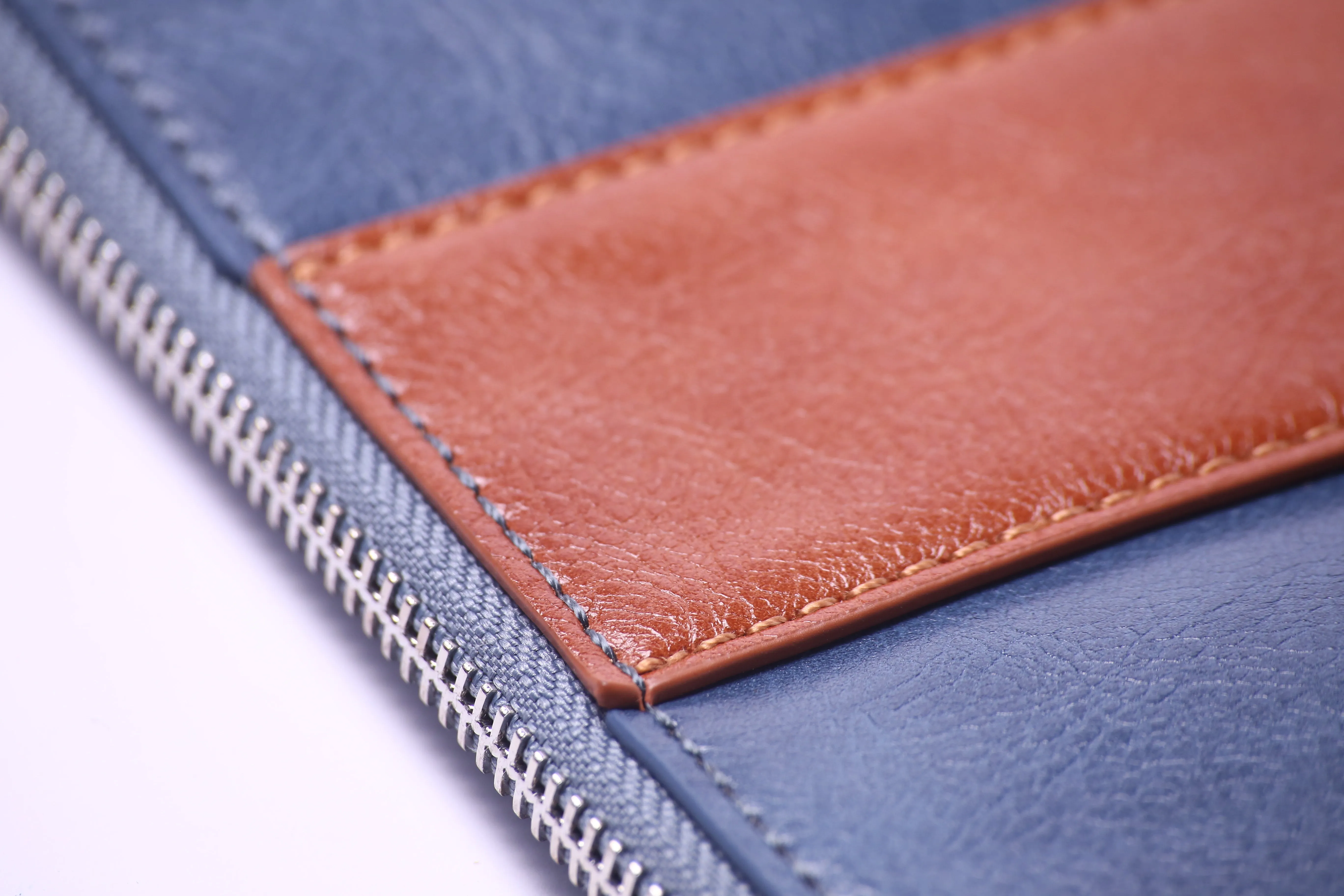 Blue PU Vegan Materials Large Clutch Wallet Unisex