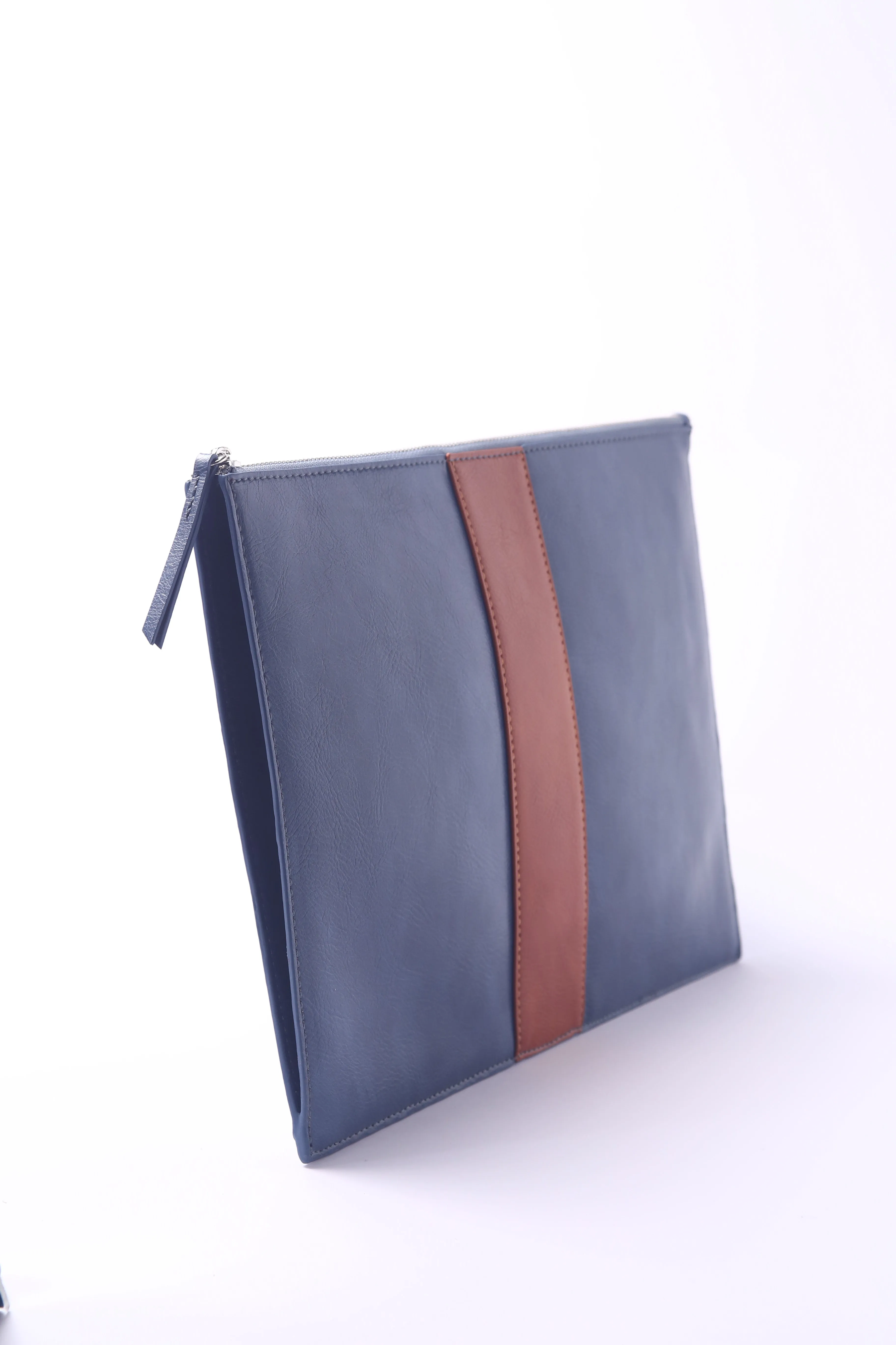 Blue PU Vegan Materials Large Clutch Wallet Unisex