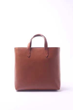 Brown Firm Leather Large Tote Bag