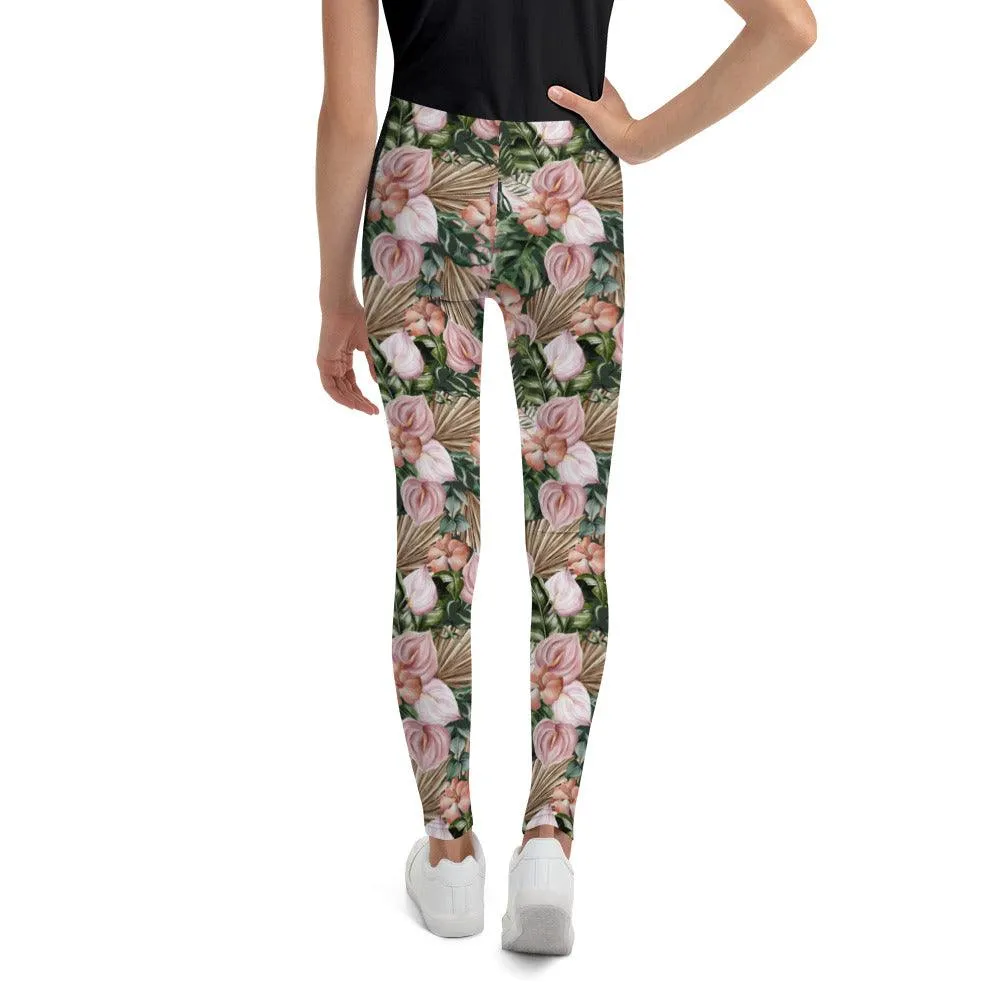 Brown Jungle Flora Youth Leggings