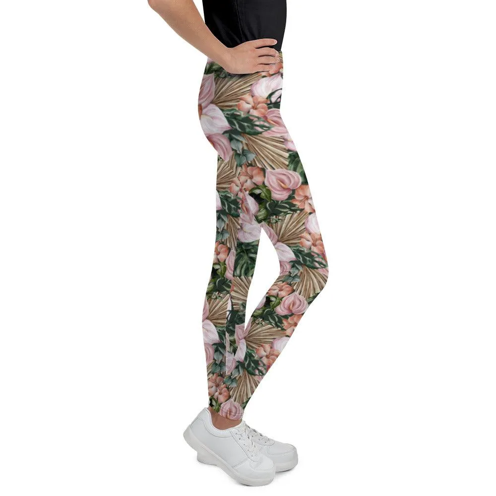 Brown Jungle Flora Youth Leggings