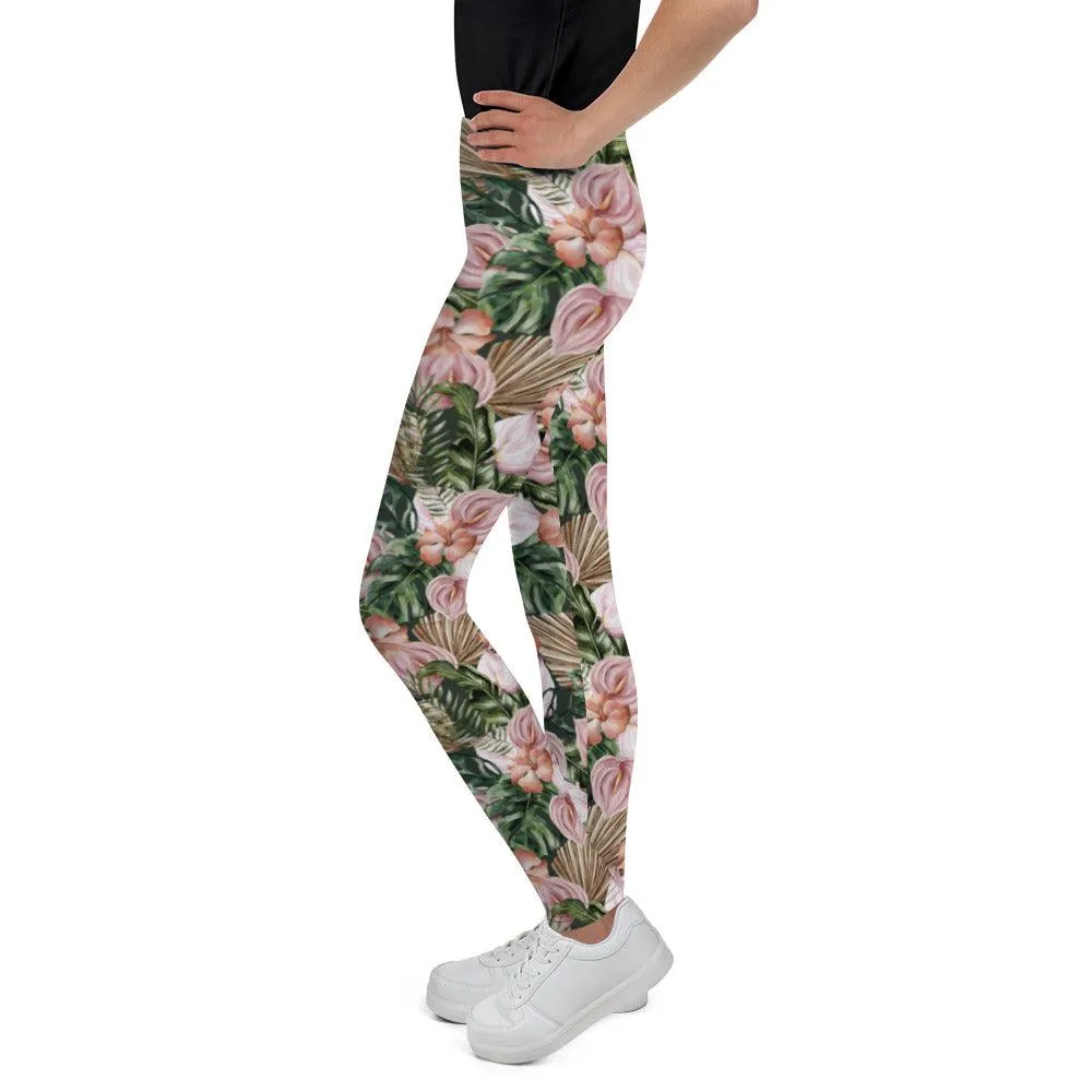 Brown Jungle Flora Youth Leggings