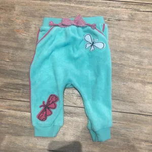 Cat & Jack Green Butterfly Cotton Blend Terry Joggers 3-6m