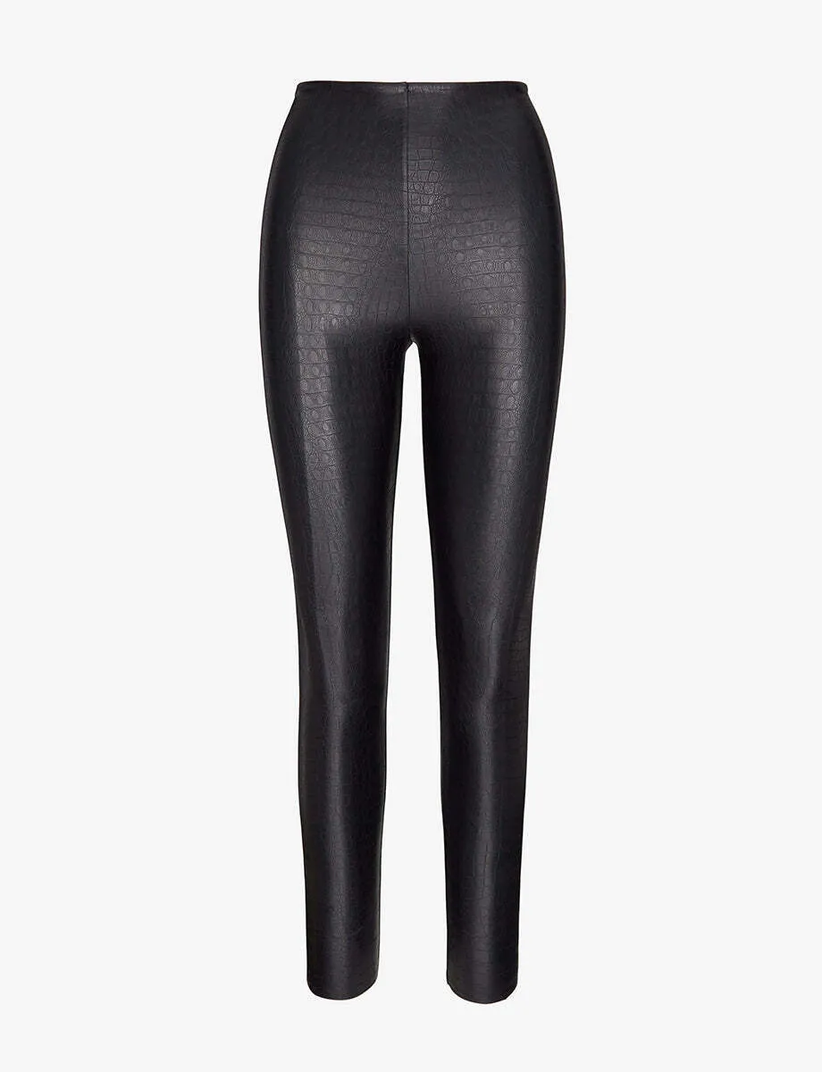 Commando Faux Leather Animal Legging - Croc