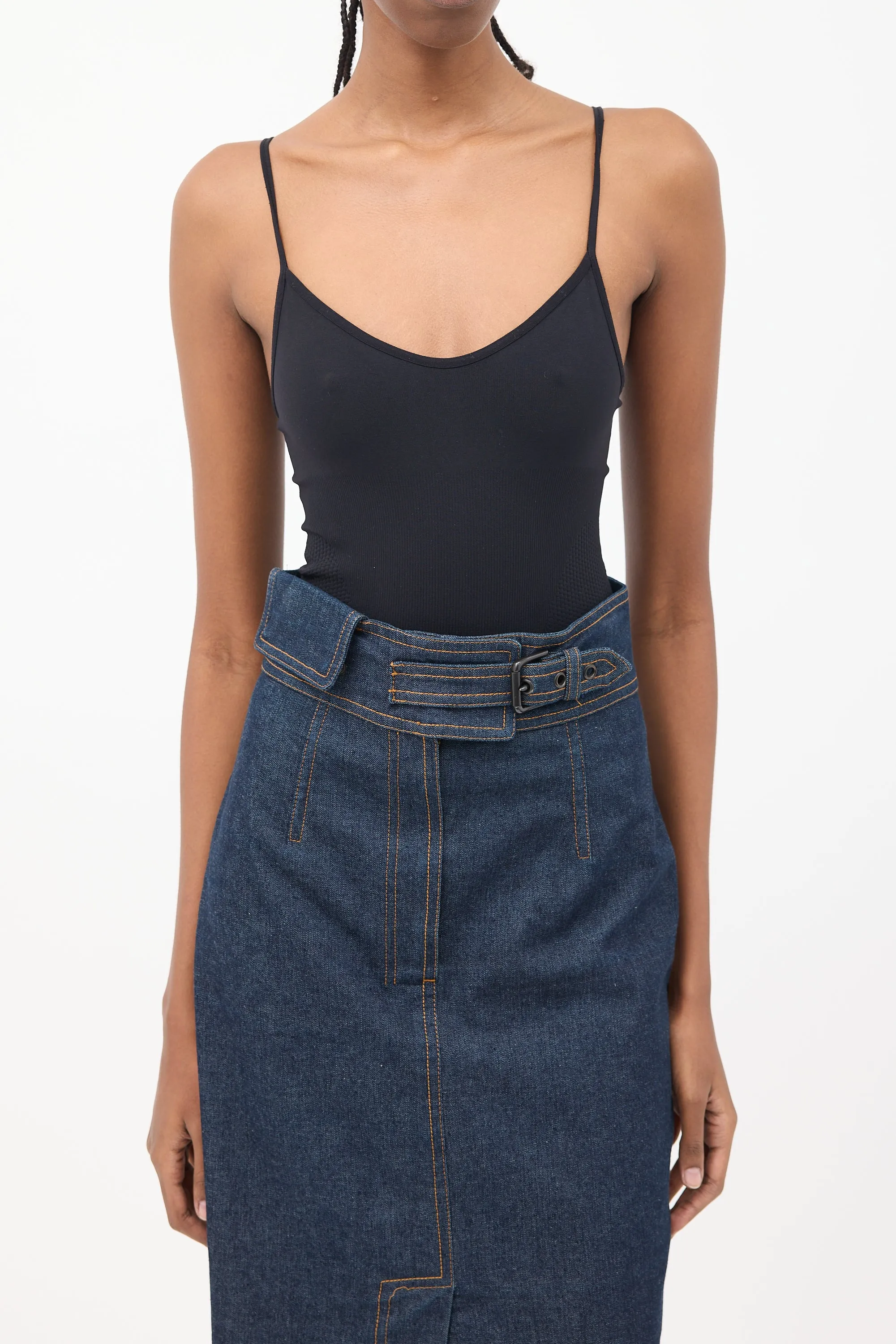 Dark Wash Denim Pencil Skirt