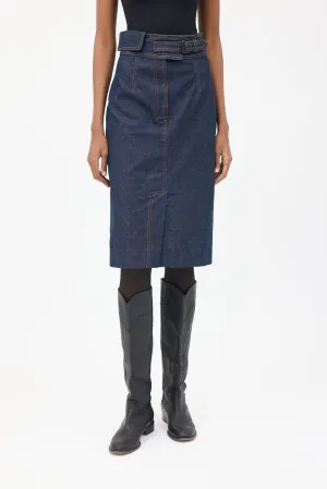 Dark Wash Denim Pencil Skirt