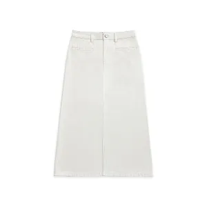 Denim Pencil Skirt Off White