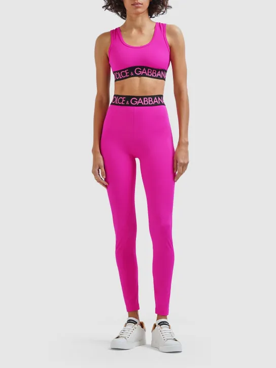 Dolce&amp;Gabbana   Logo stretch jersey leggings 