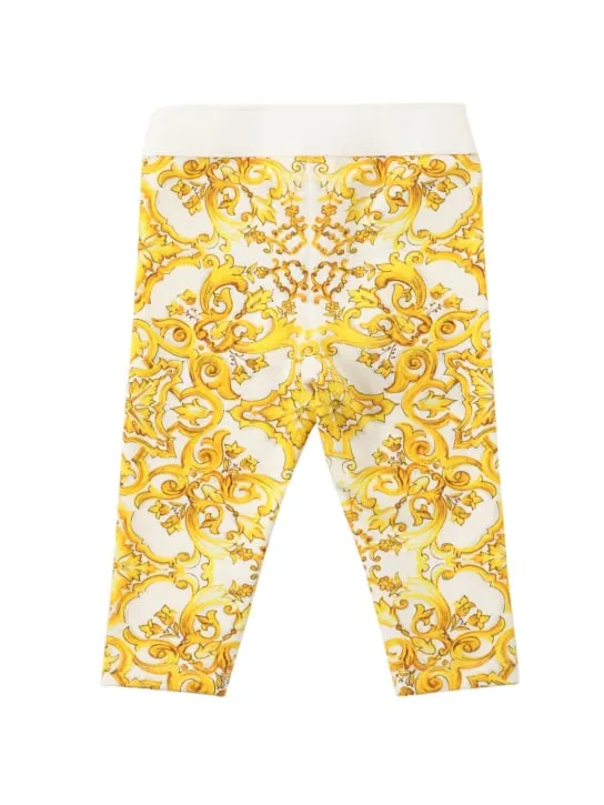 Dolce&amp;Gabbana   Maiolica print cotton jersey leggings 