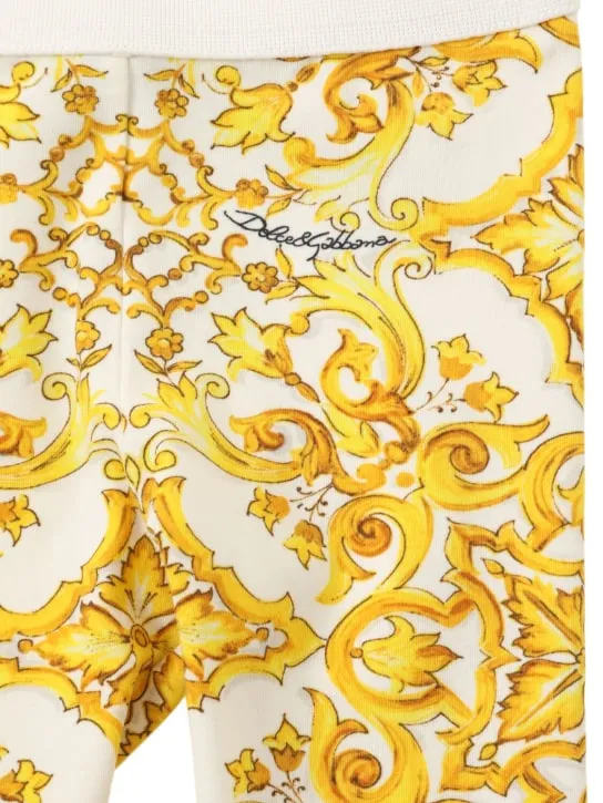 Dolce&amp;Gabbana   Maiolica print cotton jersey leggings 