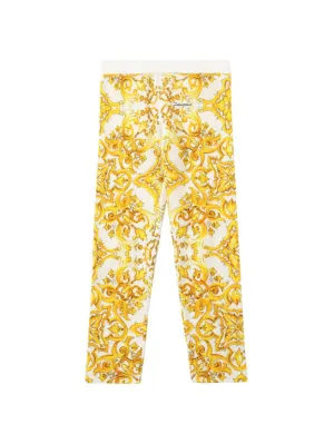 Dolce&amp;Gabbana   Maiolica print cotton leggings 