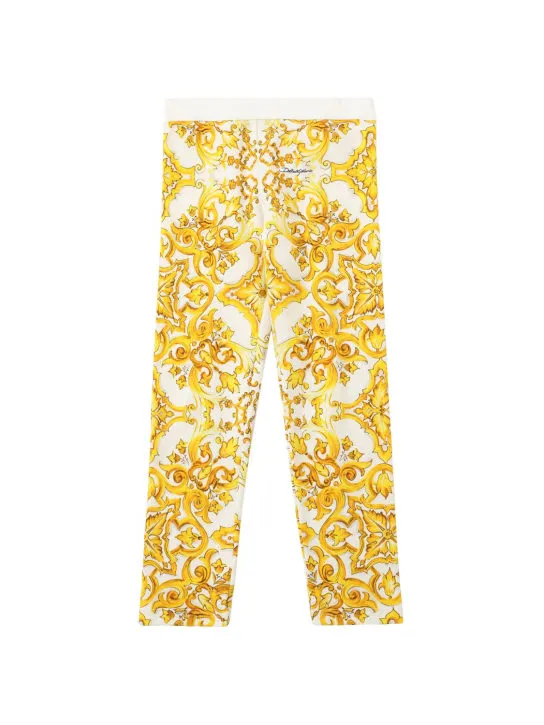 Dolce&amp;Gabbana   Maiolica print cotton leggings 