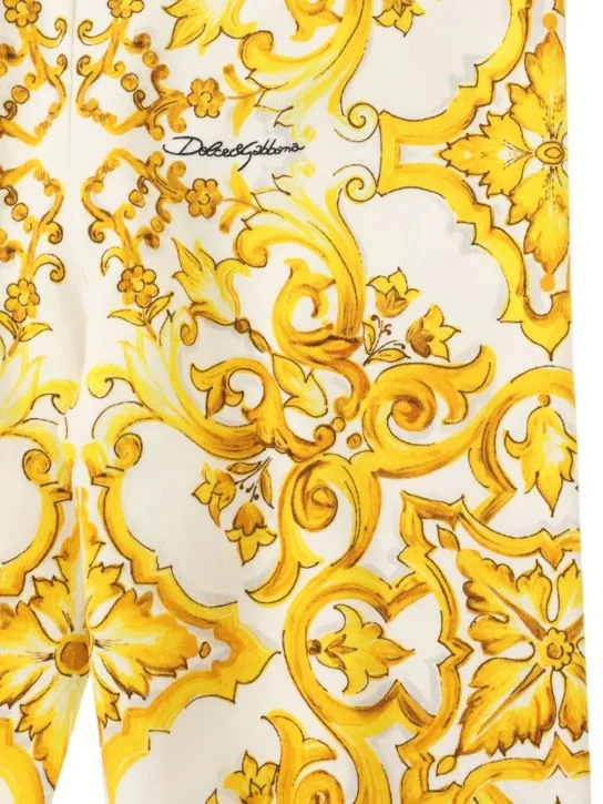 Dolce&amp;Gabbana   Maiolica print cotton leggings 