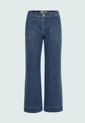 DSFlorence HW Denim Pants - Dark Denim Blue