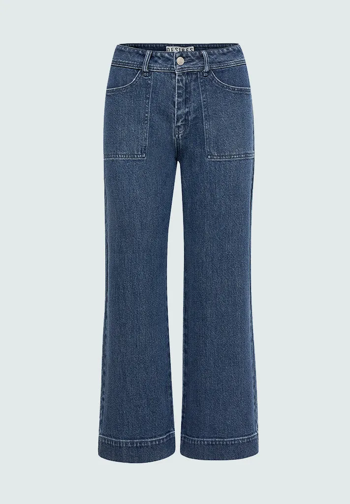DSFlorence HW Denim Pants - Dark Denim Blue