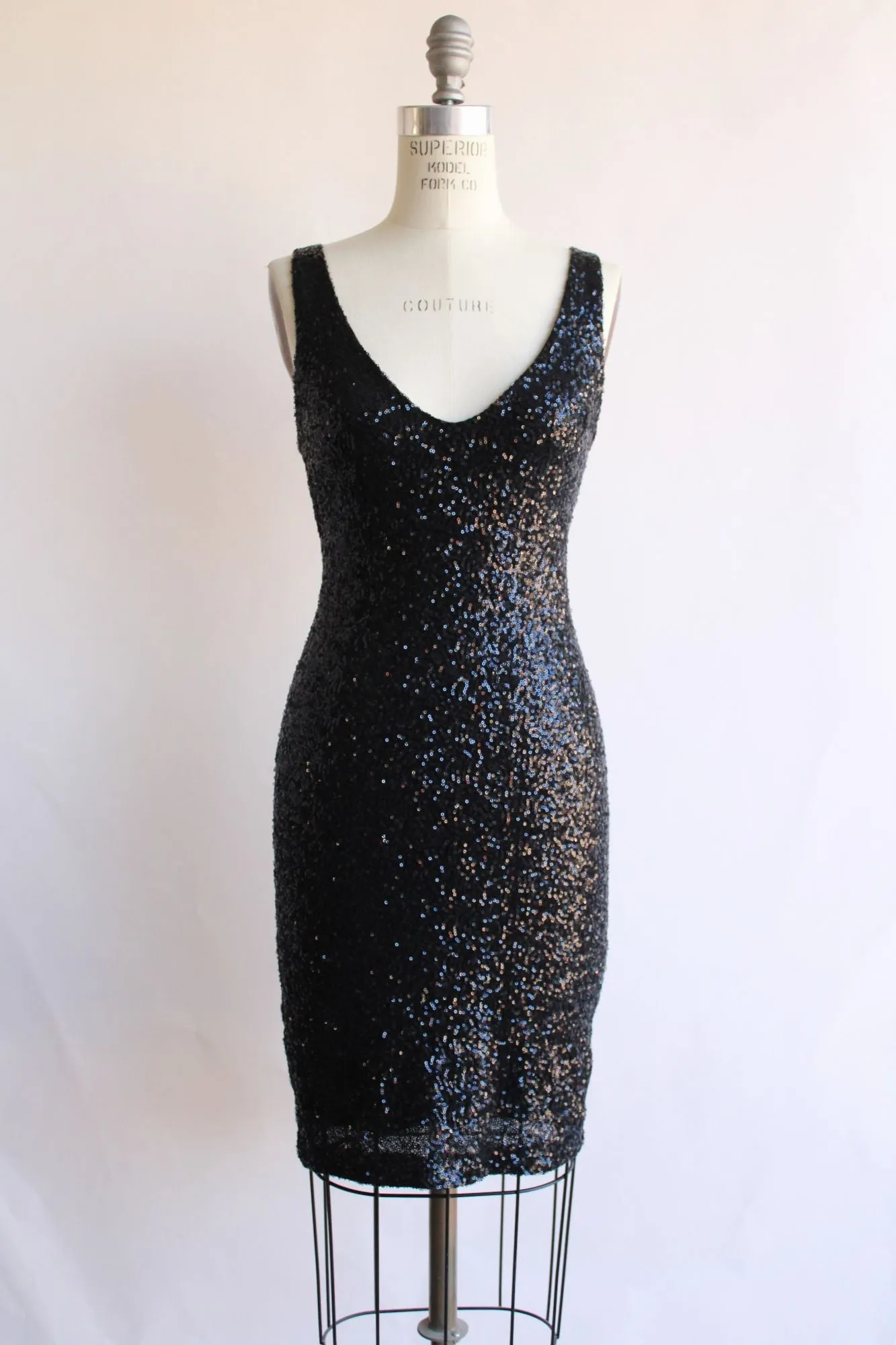Eight Sixty Womens Dress, Black Sequins, Size Medium, Body Con