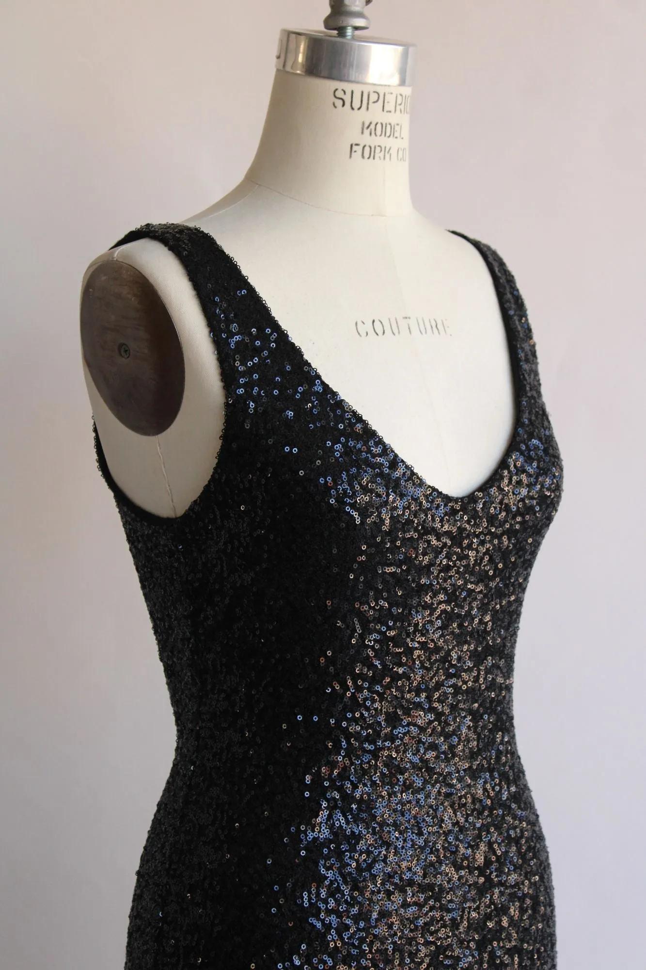 Eight Sixty Womens Dress, Black Sequins, Size Medium, Body Con