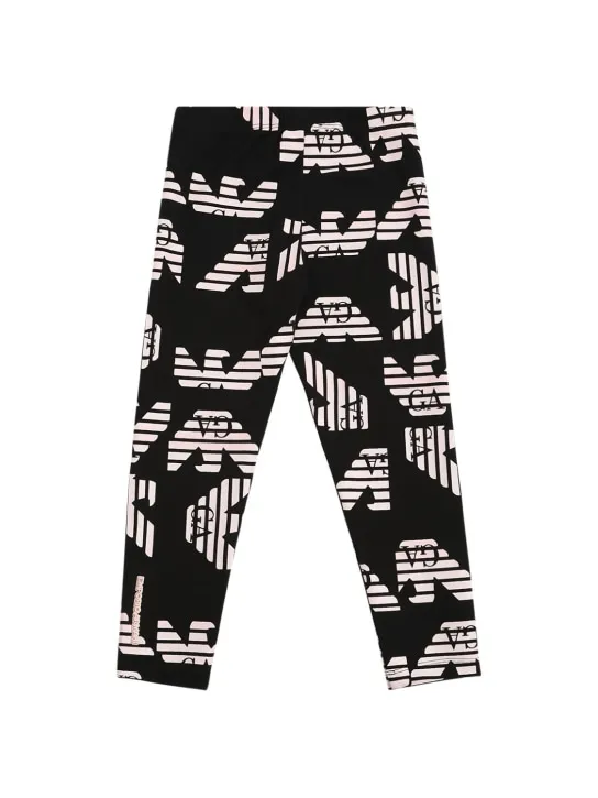 Emporio Armani   Cotton blend logo print leggings 