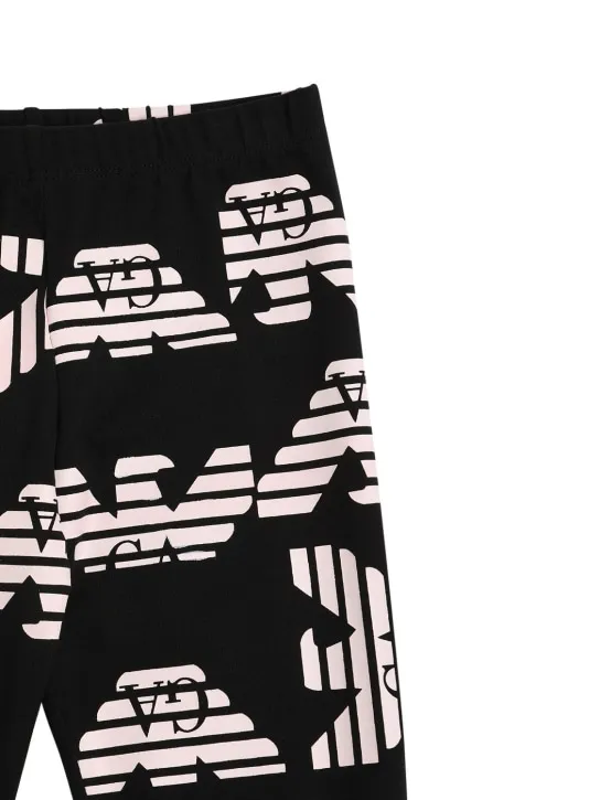 Emporio Armani   Cotton blend logo print leggings 
