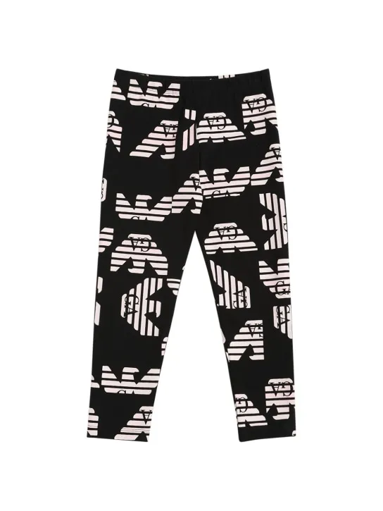 Emporio Armani   Cotton blend logo print leggings 