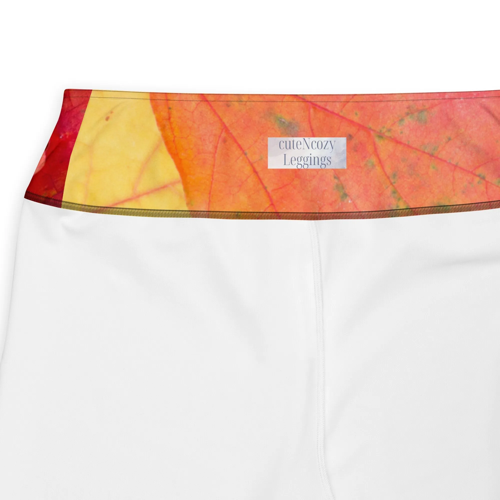 Fall Leaves Print Plus Size Leggings