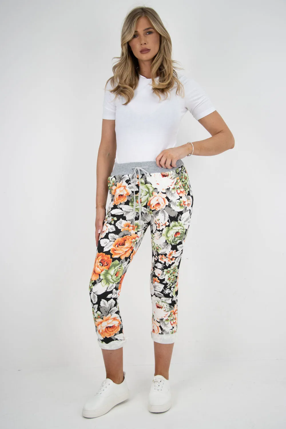 Floral Print Joggers Pants