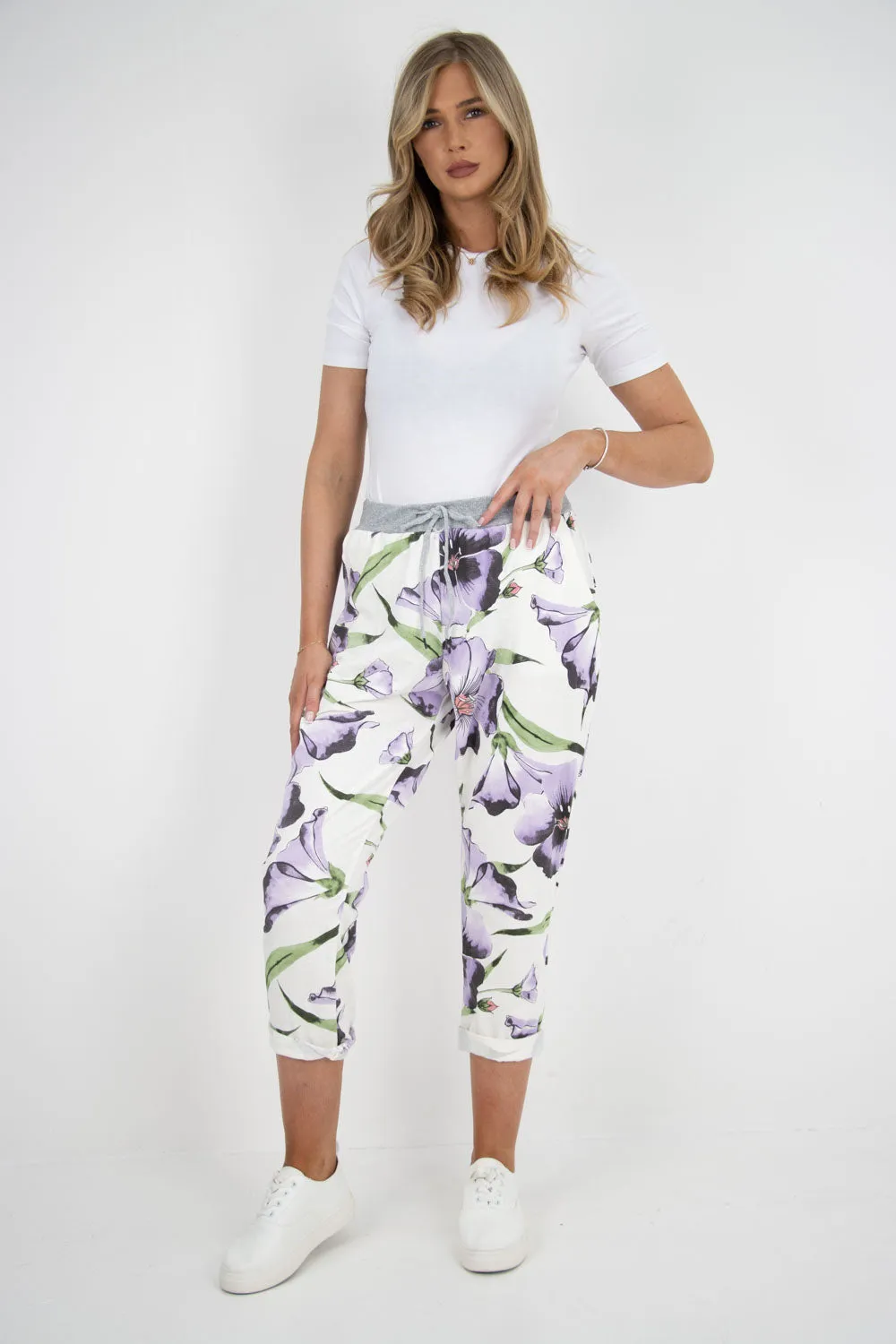 Floral Print Joggers Pants
