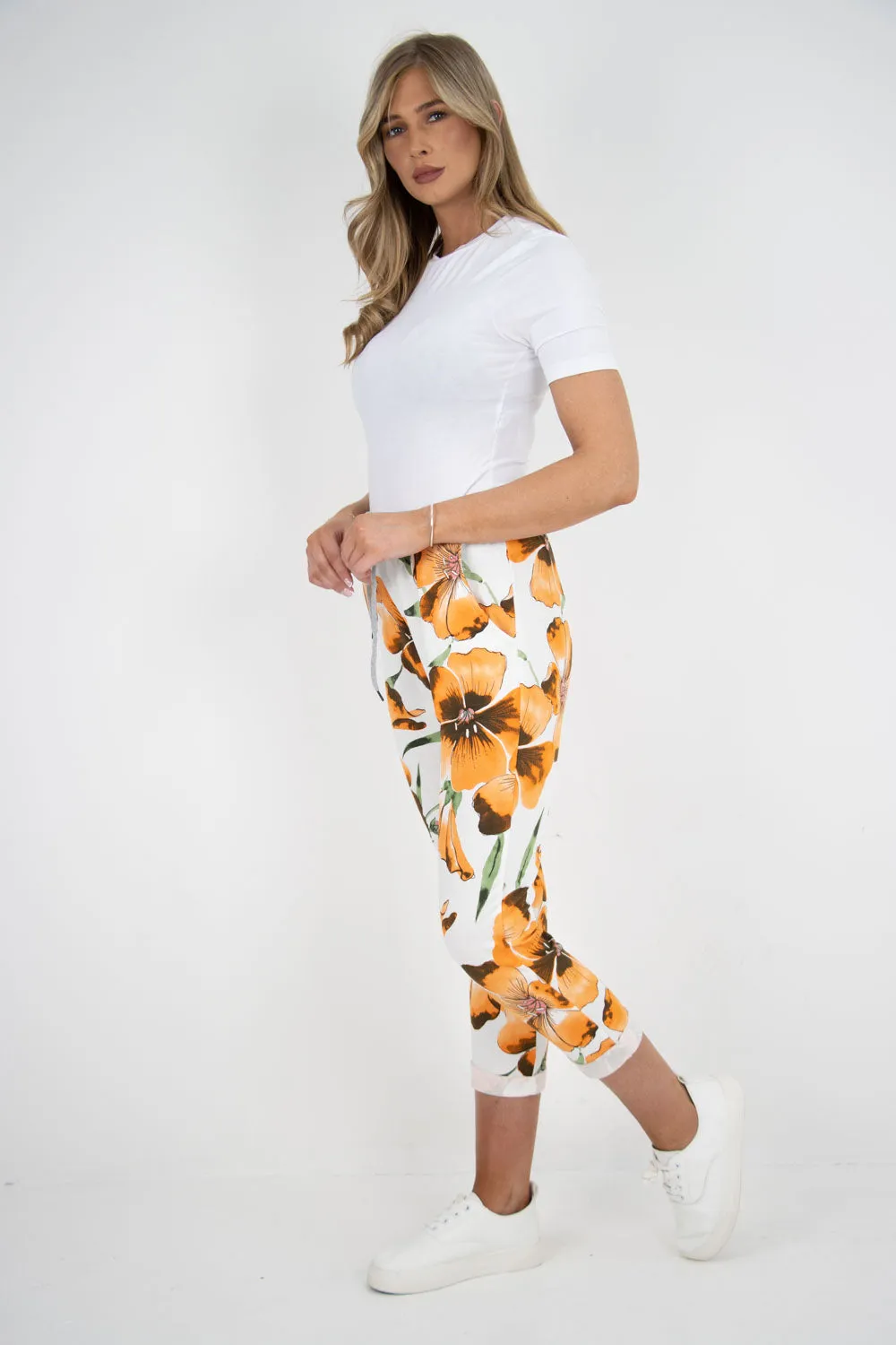 Floral Print Joggers Pants