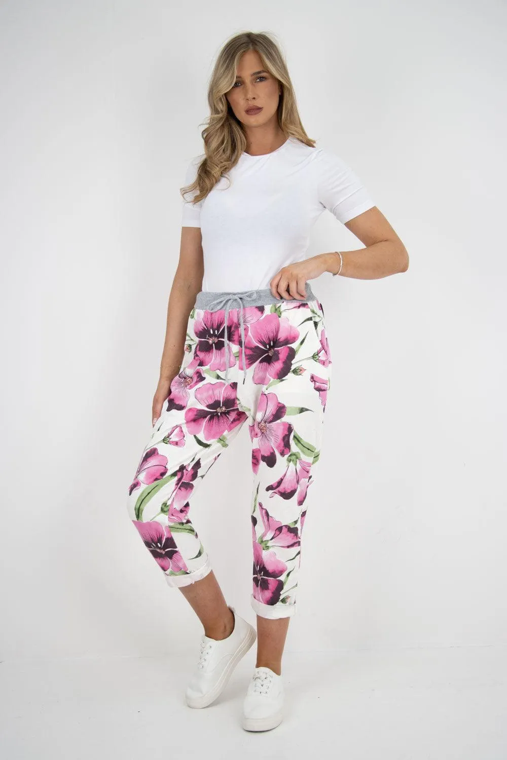 Floral Print Joggers Pants